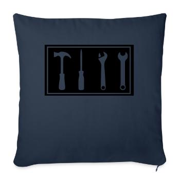 outil - Housse de coussin décorative 45 x 45 cm - bleu marine - Devant