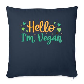 Salut, je suis vegan - Housse de coussin décorative 45 x 45 cm - bleu marine - Devant