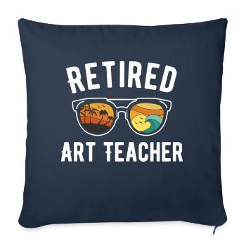 L’aventure artistique d’un enseignant à la retraite sur - Housse de coussin décorative 45 x 45 cm - bleu marine - Devant