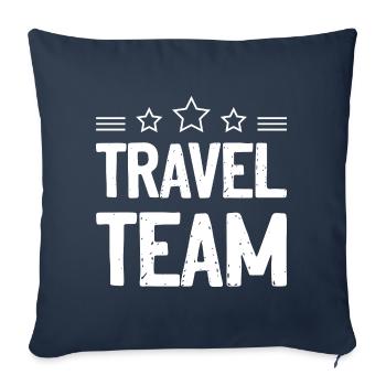 Équipe de voyage Vacances de voyage - Housse de coussin décorative 45 x 45 cm - bleu marine - Devant