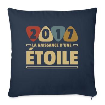 2017 date de naissance / anniversaire année 2017 - Housse de coussin décorative 45 x 45 cm - bleu marine - Devant