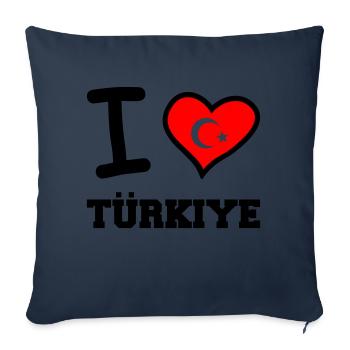 I love Türkiye - Sofa pillowcase 17,3'' x 17,3'' (45 x 45 cm) - navy - Front