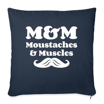 M&M (Whiskers & Muscles) - Sofa pillowcase 17,3'' x 17,3'' (45 x 45 cm) - navy - Front