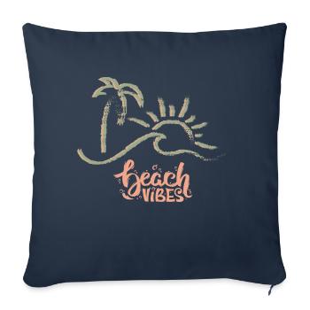 Beach Vibes Summer Beach, Cool Sunset Aesthetic - Sofa pillowcase 17,3'' x 17,3'' (45 x 45 cm) - navy - Front