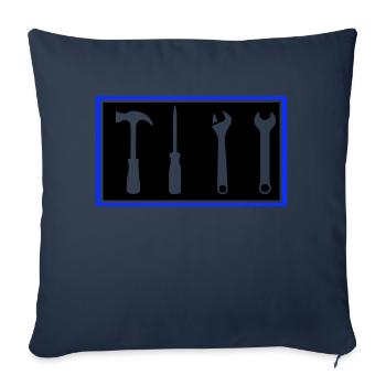 outil - Housse de coussin décorative 45 x 45 cm - bleu marine - Devant