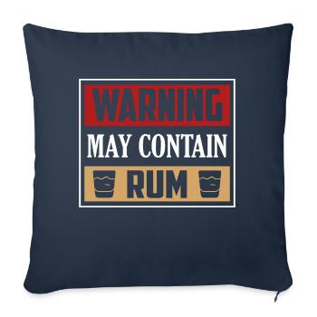 Warning May Contain Rum Alcohol Drinking - Sofakissenbezug 45 x 45 cm - Navy - Vorne