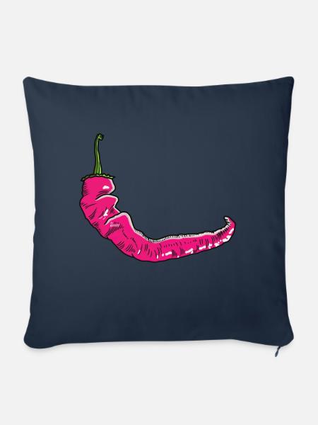 Chili scharf rosa heiß Jalapeno Tabasco - Sofakissenbezug 45 x 45 cm - Navy