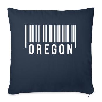 Code-barres de l’Oregon - Housse de coussin décorative 45 x 45 cm - bleu marine - Devant