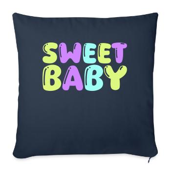 doux bébé - Housse de coussin décorative 45 x 45 cm - bleu marine - Devant