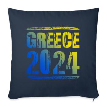 Greece 2024 Colorful Holiday - Sofa pillowcase 17,3'' x 17,3'' (45 x 45 cm) - navy - Front