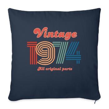 Vintage 1974 all original parts - Housse de coussin décorative 45 x 45 cm - bleu marine - Devant