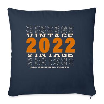 2022: Vintage - 2nd Anniversary - Sofa pillowcase 17,3'' x 17,3'' (45 x 45 cm) - navy - Front