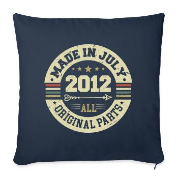 Cadeau d'anniversaire de juillet 2012 2012 que j'ai fait en juillet - Housse de coussin décorative 45 x 45 cm - bleu marine - Devant