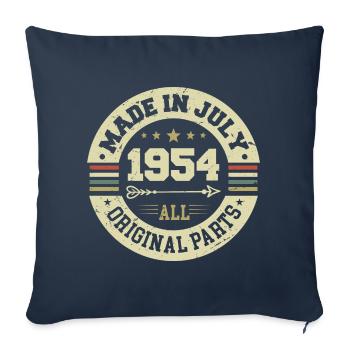 Juillet 1954 Cadeau d’anniversaire 1954 I Made in July - Housse de coussin décorative 45 x 45 cm - bleu marine - Devant