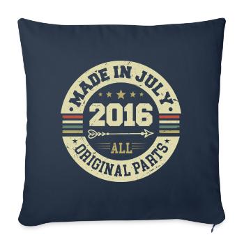Juillet 2016 Cadeau d’anniversaire 2016 I Made in July - Housse de coussin décorative 45 x 45 cm - bleu marine - Devant