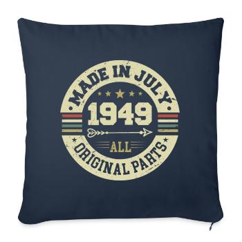 Juillet 1949 Cadeau d’anniversaire 1949 I Made in July - Housse de coussin décorative 45 x 45 cm - bleu marine - Devant