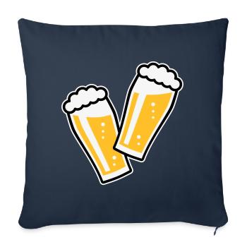 2 Toasting Beer Glasses (Cheers / Pale Ale / 3C) - Sofa pillowcase 17,3'' x 17,3'' (45 x 45 cm) - navy - Front