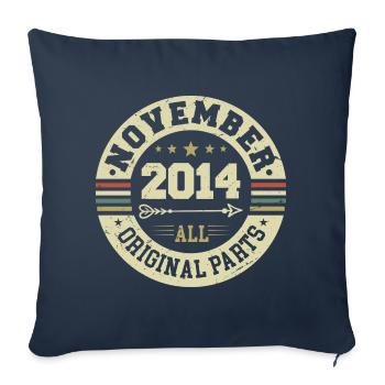 Vintage November 2014 - Geburtstag November 2014 - Sofakissenbezug 45 x 45 cm - Navy - Vorne