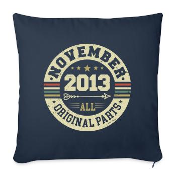 Vintage November 2013 - Birthday November 2013 - Sofa pillowcase 17,3'' x 17,3'' (45 x 45 cm) - navy - Front