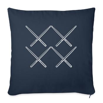 Baguettes de batteur - Housse de coussin décorative 45 x 45 cm - bleu marine - Devant