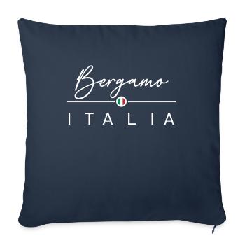 Italia - Bergame - Italien - Italy - Housse de coussin décorative 45 x 45 cm - bleu marine - Devant