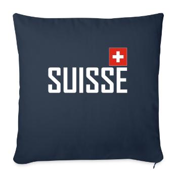 Switzerland - Flag - Schwiiz - Suisse - Switzerland - Sofa pillowcase 17,3'' x 17,3'' (45 x 45 cm) - navy - Front