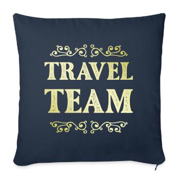 Équipe de voyage - Housse de coussin décorative 45 x 45 cm - bleu marine - Devant