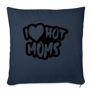 J'aime les mamans sexy - Housse de coussin décorative 45 x 45 cm - bleu marine - Devant