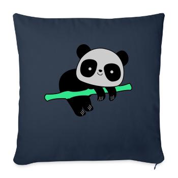 Panda - Housse de coussin décorative 45 x 45 cm - bleu marine - Devant