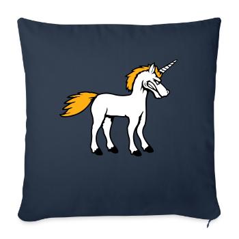 Licorne Mal En colère Attaque Groyer des dents Aigre - Housse de coussin décorative 45 x 45 cm - bleu marine - Devant