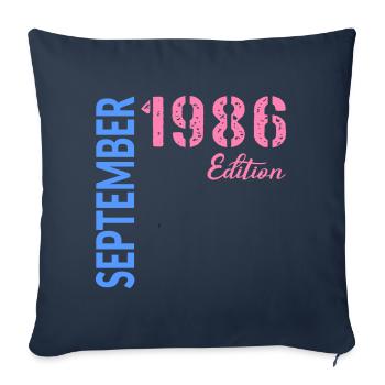 September 1986 Birthday - Sofa pillowcase 17,3'' x 17,3'' (45 x 45 cm) - navy - Front