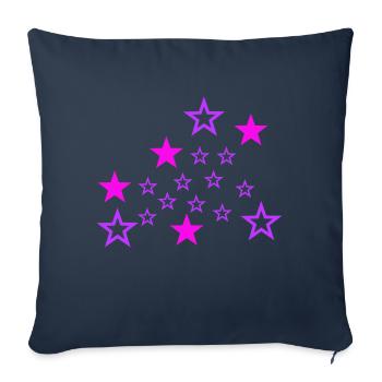 etoiles - Housse de coussin décorative 45 x 45 cm - bleu marine - Devant