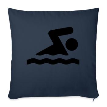 Swimming swimmers - Sofa pillowcase 17,3'' x 17,3'' (45 x 45 cm) - navy - Front