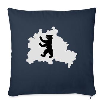 2 col - Berliner Bär Hauptstadt Bundestag - Sofa pillowcase 17,3'' x 17,3'' (45 x 45 cm) - navy - Front