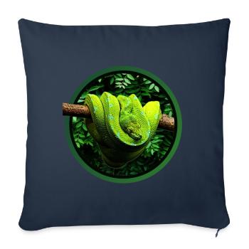 Green Tree Python Reptile Keeper Chondro Fan - Sofa pillowcase 17,3'' x 17,3'' (45 x 45 cm) - navy - Front