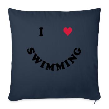 Schwimmen - I love Swimming - Sofa pillowcase 17,3'' x 17,3'' (45 x 45 cm) - navy - Front