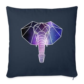 Geometric elephant | Low Poly Galaxy Wildlife - Sofa pillowcase 17,3'' x 17,3'' (45 x 45 cm) - navy - Front