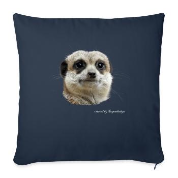 suricates - Housse de coussin décorative 45 x 45 cm - bleu marine - Devant
