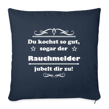 Tu cuisine si bien - Housse de coussin décorative 45 x 45 cm - bleu marine - Devant