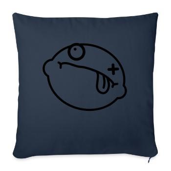 Dead Lemon Smiley - Housse de coussin décorative 45 x 45 cm - bleu marine - Devant