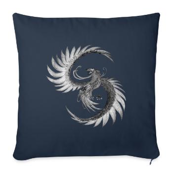 Phoenix de ses cendres - Housse de coussin décorative 45 x 45 cm - bleu marine - Devant