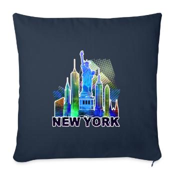 New York 3 y - Sofa pillowcase 17,3'' x 17,3'' (45 x 45 cm) - navy - Front