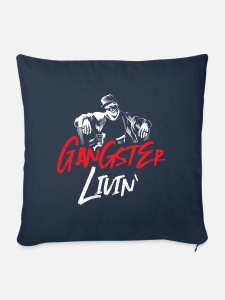 gangster leben - Sofakissenbezug 45 x 45 cm - Navy