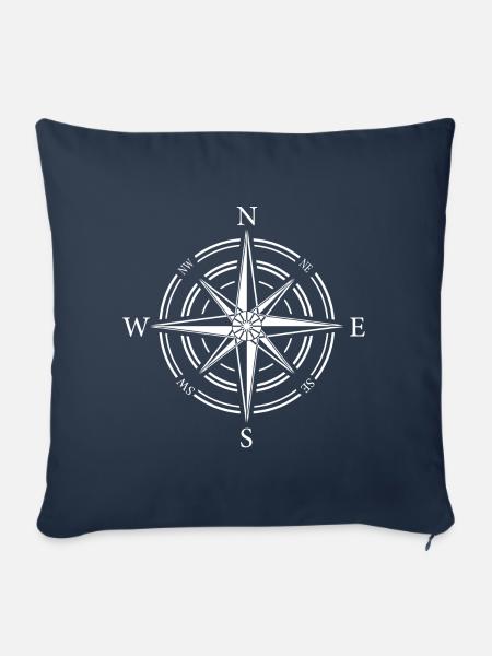 kompass - Sofakissenbezug 45 x 45 cm - Navy