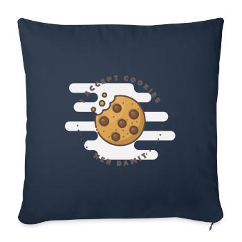AcceptCookies (Cookie-Amour Edition) - Housse de coussin décorative 45 x 45 cm - bleu marine - Devant