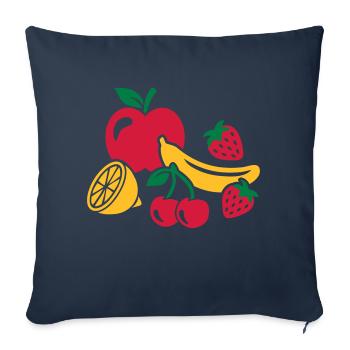 Fruits - Housse de coussin décorative 45 x 45 cm - bleu marine - Devant