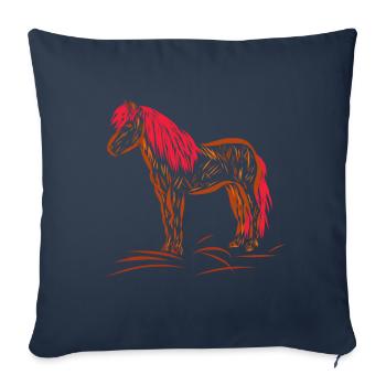 Cheval - Housse de coussin décorative 45 x 45 cm - bleu marine - Devant