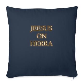 Jésus sur herra, Jeusus Kristus - Housse de coussin décorative 45 x 45 cm - bleu marine - Devant