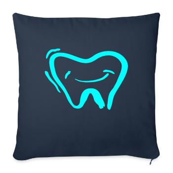 Dent - Housse de coussin décorative 45 x 45 cm - bleu marine - Devant