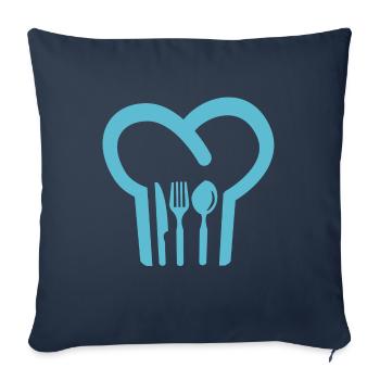 Bonnet de cuisine - Housse de coussin décorative 45 x 45 cm - bleu marine - Devant